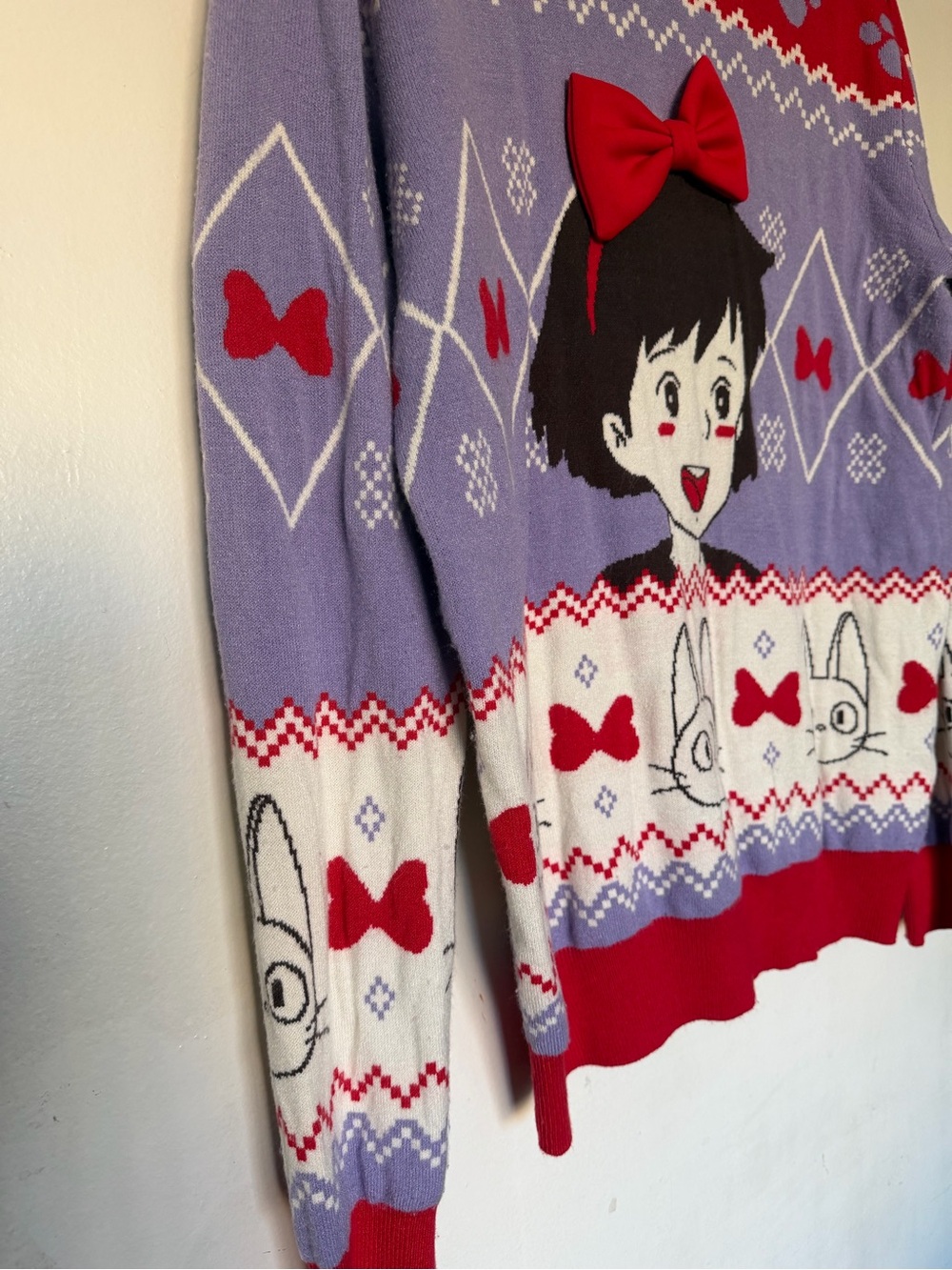 BoxLunch Studio Ghibli Kiki’s Delivery Service Sweater Medium 3D Bow - Picture 7 of 11